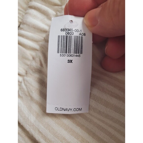 Old Navy Women's Linen Blend Striped Wide Leg Drawstring Waist Pants Sz 3X NWT - Picture 7 of 9